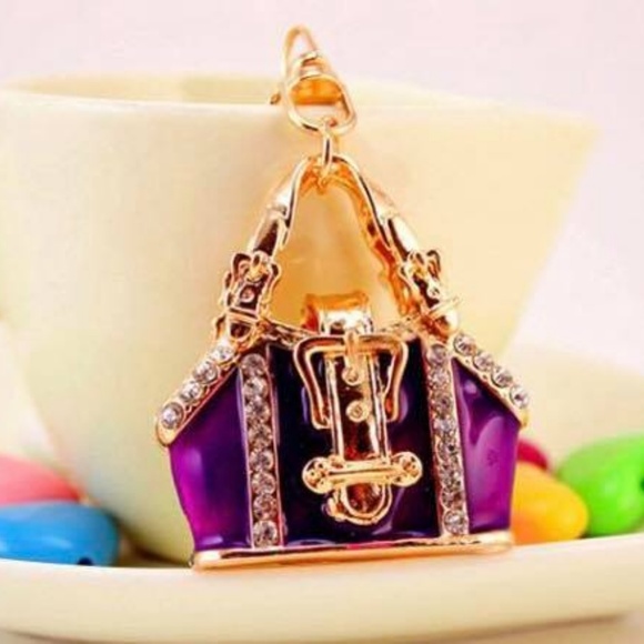 3 Color Lady Hangbag Crystal Keychains - Picture 3 of 8